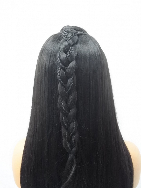 Evahair 2021 New Style Yaki Long Straight Part Braided Synthetic Lace Front Wig