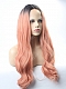 EvaHair Peach Long Wavy Synthetic Lace Front Wig
