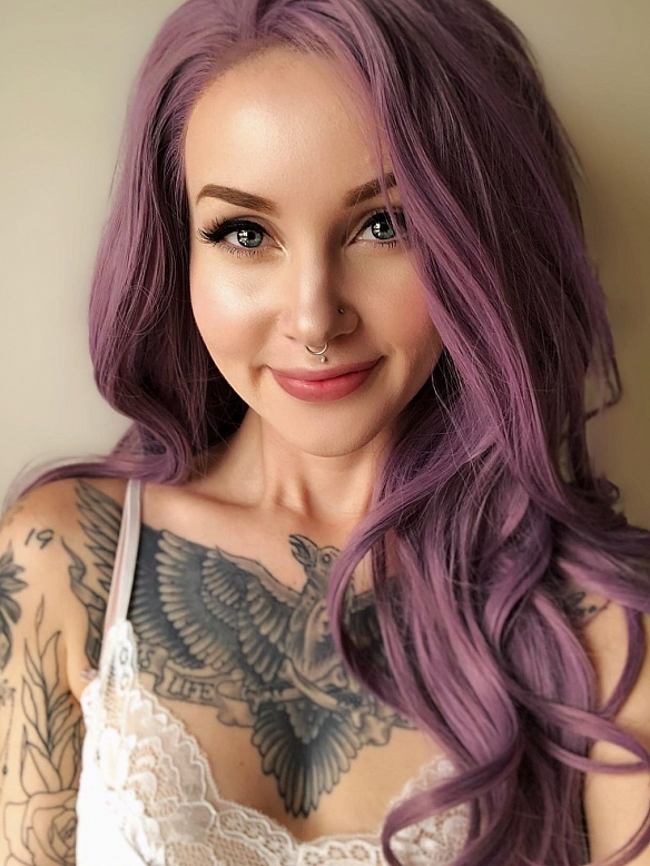 Dusty Lavender Synthetic Lace Front Wig