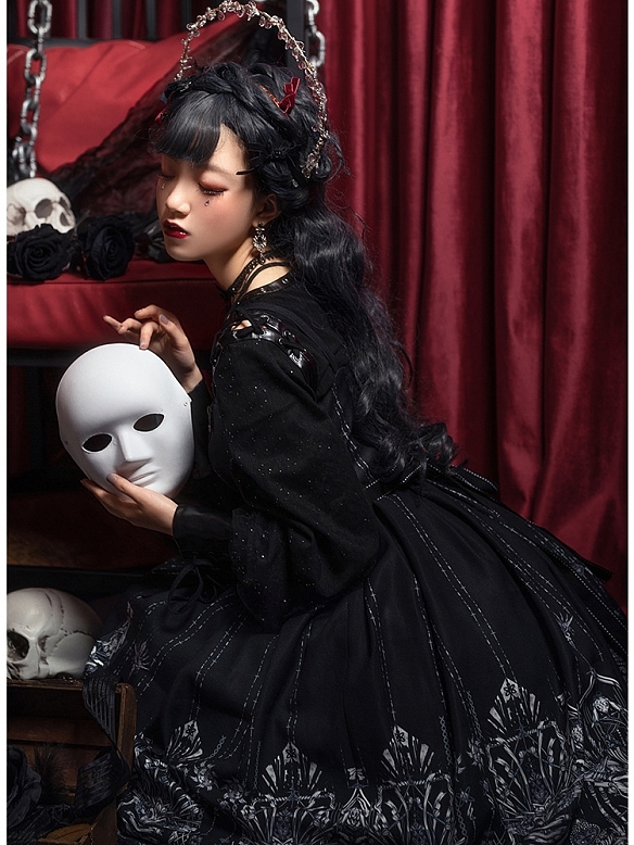 Evahair new dark punk style lolita dress JSK