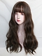 Evahair 2022 New Style Dark Brown Long Wavy Synthetic Wig with Bangs