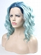Teal Green Wavy Bob Synthetic Lace Front Wig